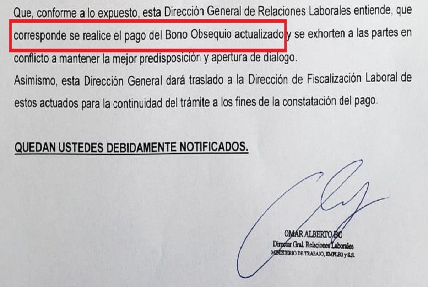 El Ministerio de Trabajo de Tierra del Fuego emitió un dictamen que convalida el reclamo del Centro Empleados de Comercio de Río Grande, respecto al reclamo de los trabajadores de Supermercados La Anónima.