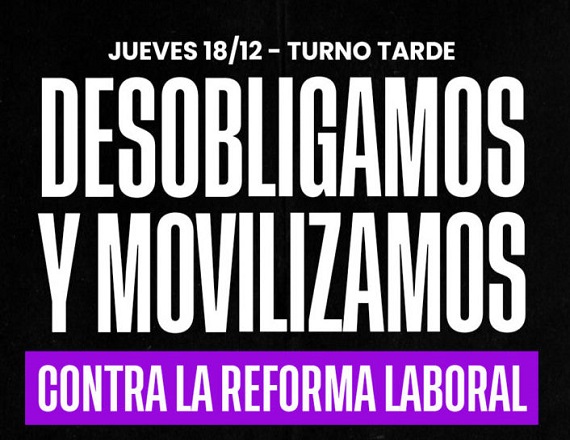 SUTEF moviliza en toda la provincia contra la reforma laboral 