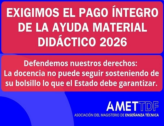 AMET exige el pago íntegro de la Ayuda Material Didáctico 2026
