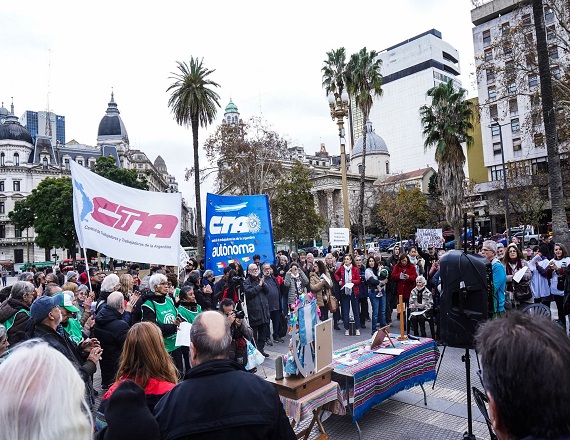 Las CTA marchan a Plaza de Mayo en el cierre del ayuno contra el ajuste y el hambre
