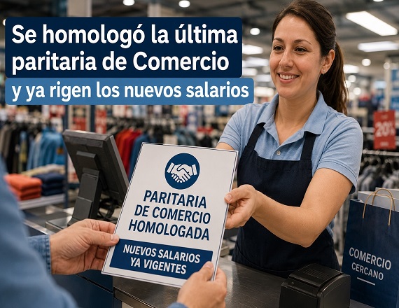 Se homologó la última paritaria de Comercio y ya rigen los nuevos salarios