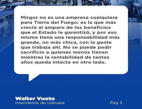Vuoto pidió a Mirgor que reincorpore a los trabajadores despedidos y abra una instancia de diálogo  