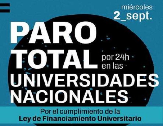 Docentes y nodocentes paran por 24 horas este miércoles 2 de setiembre 