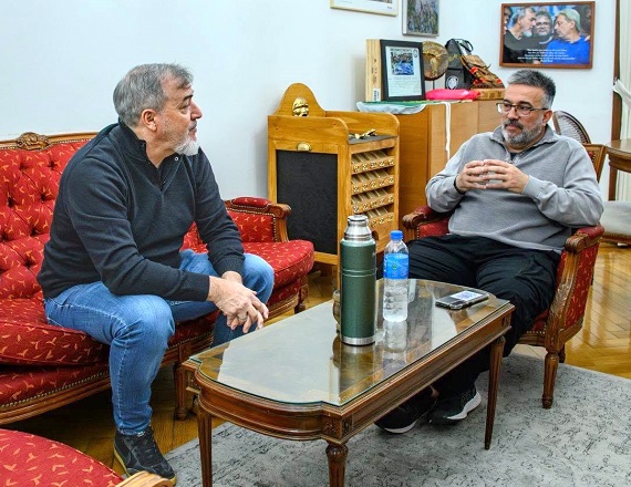 Catena y Aguiar se reunieron para fortalecer la unidad de las y los estatales