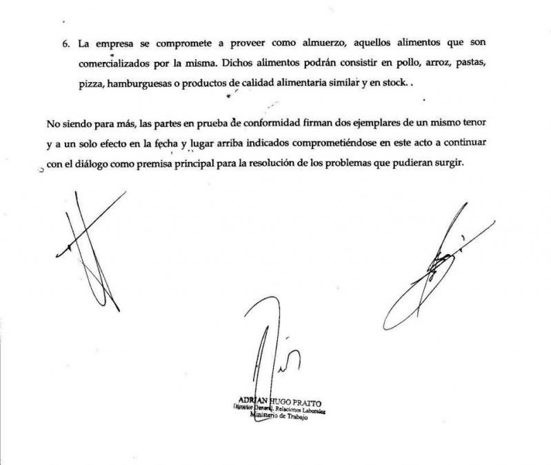 Acta acuerdo con DIARCO parte 2