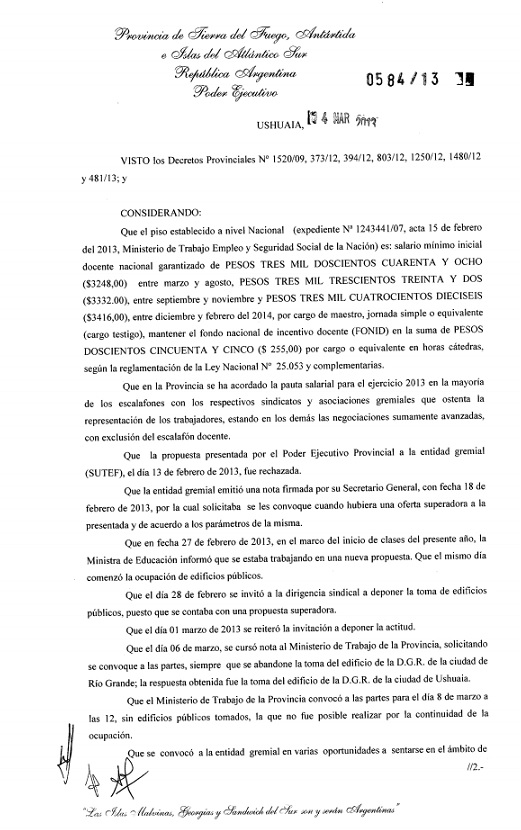 Primera parte Dto. Nº 584/13