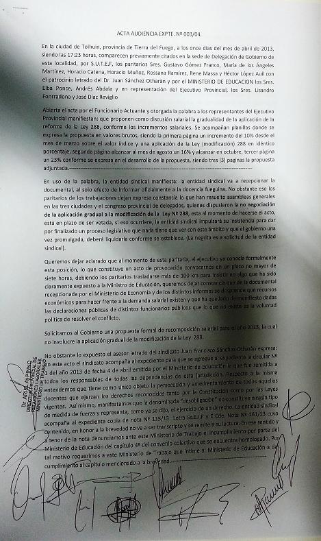 Acta primera página