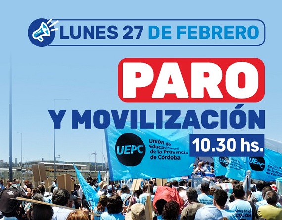 SADOP acompañará la medida de la Unión de Educadores de la Provincia de Córdoba (UEPC), que el jueves anticipó la medida de fuerza a través de una representante del gremio.