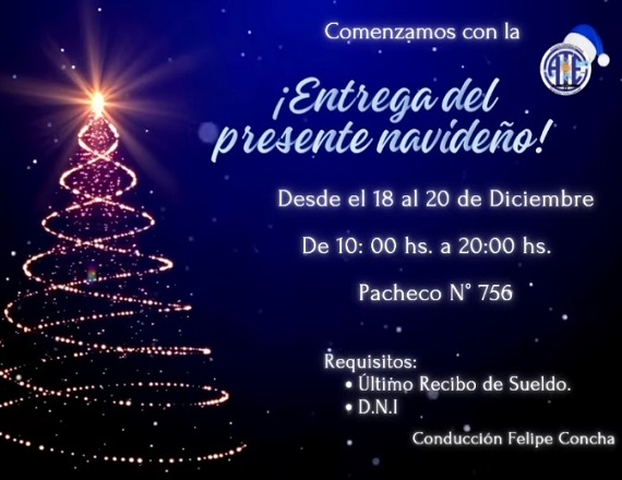 El horario de entrega será de 10 a 20 horas en la sede sindical ubicada en la calle Pacheco Nº 756 del barrio AGP. Los afiliados deben presentarse con el DNI y el último recibo de sueldo.