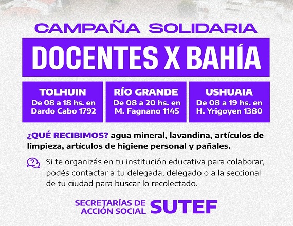 Se estarán recolectando botellas y bidones de agua mineral, lavandina, artículos de limpieza, artículos de higiene personal y pañales.