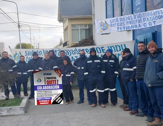 El Sindicato de Trabajadores de la Industria del Gas Patagonia Sur informó que se mantiene el trabajo a reglamento y el quite de colaboración en Camuzzi debido a la falta de respuesta de la empresa ante los reclamos paritarios.