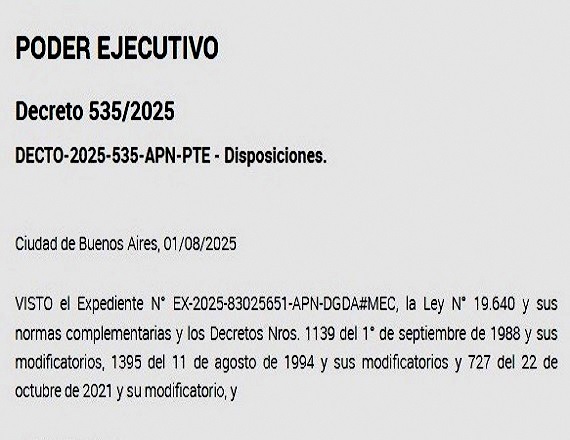 La medida ya está vigente desde su publicación en el Boletín Oficial de la Nacional del día 4 de agosto de 2025.