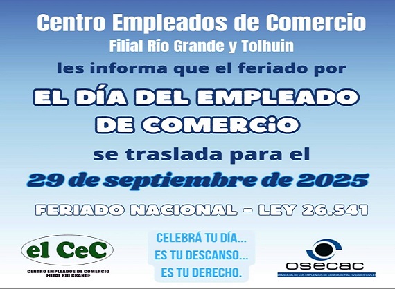 El feriado es de carácter obligatorio para todos los empleados de comercio, y es aplicable a todos los trabajadores mercantiles que trabajan bajo el Convenio Colectivo de Trabajo (CCT) Nº 130/75.
