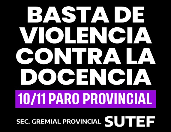 SUTEF exige rechazar todo tipo de violencia, la implementación urgente de medidas de que garanticen el resguardo de la salud y la integridad de la comunidad educativa, junto a protocolos de actuación ante situaciones de violencia.