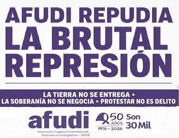 “Exigimos el cese de la represión y de la criminalización de la protesta social, el respeto irrestricto a las libertades democráticas, y el derecho del pueblo argentino a expresarse, organizarse y movilizarse”, señaló la AFUDI.