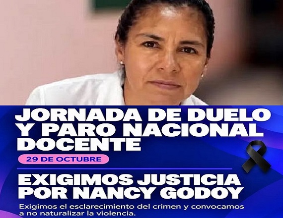 “Paramos y exigimos justicia por Nancy Godoy. Reclamamos el esclarecimiento del crimen y respuestas firmes frente a la violencia. No vamos a naturalizar que nos falte una compañera”, remarcó AMET Tierra del Fuego.