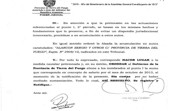 La Justicia de Tierra del Fuego hizo lugar a los recursos de amparo presentados por docentes
