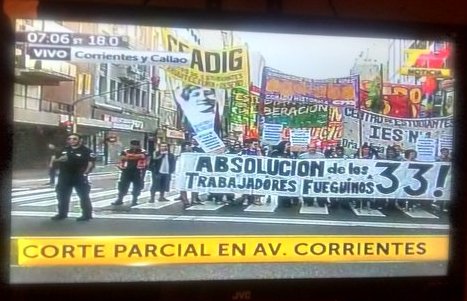 Los canales de televisión se hicieron eco de la concentración en Capital Federal