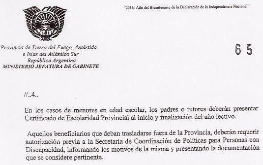La Resolución M.J.G. Nº 65/16, es inconstitucional y violatoria a normas básicas de asistencia a la personas con discapacidad.